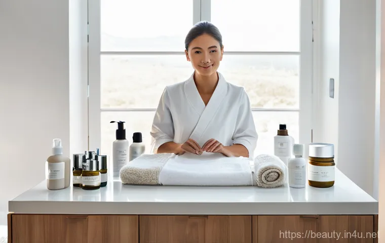 피부 미용사의 하루 일과 - **Morning Rituals: A Professional Aesthetician Preparing Her Spa**
A bright, clean, and modern s...