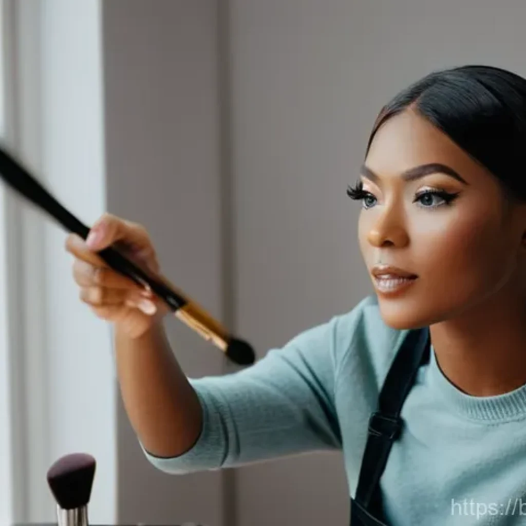 메이크업 전공자를 위한 취업 팁 - **Image Prompt 1: The Art of Personal Branding and Digital Storytelling**
A stylish female makeu...